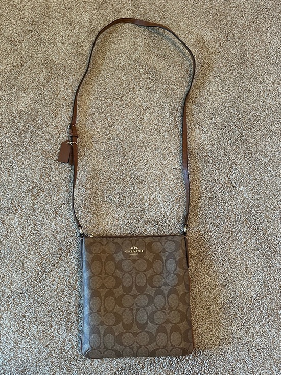 Coach Handbags - Coach Brown Leather Crossbody with Signature Tag
